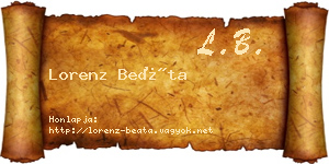 Lorenz Beáta névjegykártya