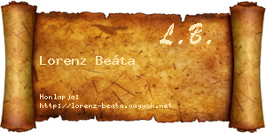 Lorenz Beáta névjegykártya
