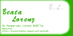 beata lorenz business card